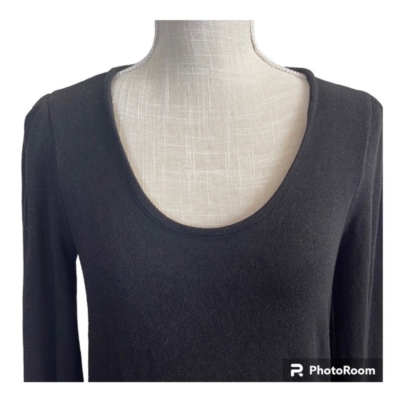 Madewell Women's Black V-Neck Long Sleeve T-Shirt Size S - Picture 3 of 7